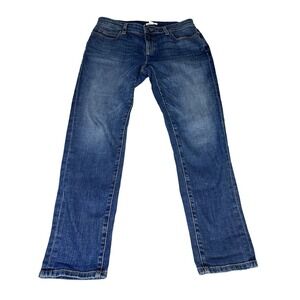 Eileen Fisher Cropped Taper Leg Medium Wash Mid Rise Jeans Womens 6P Stretch